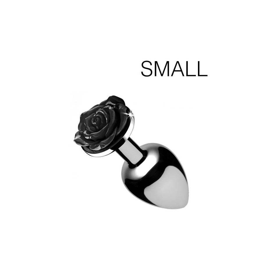 Plug Bijou avec Rose noire - S