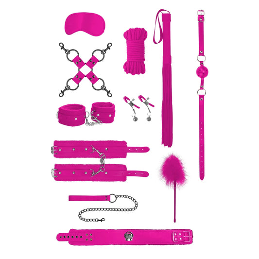 Kit Bondage Intermédiaire 10pcs Rose - Ouch!