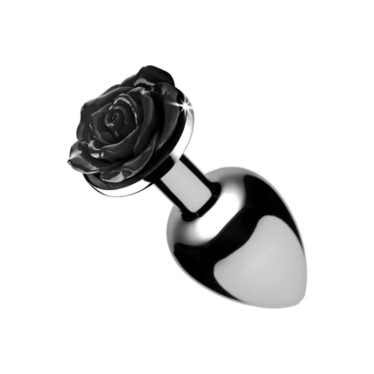 Plug Bijou avec Rose noire - M